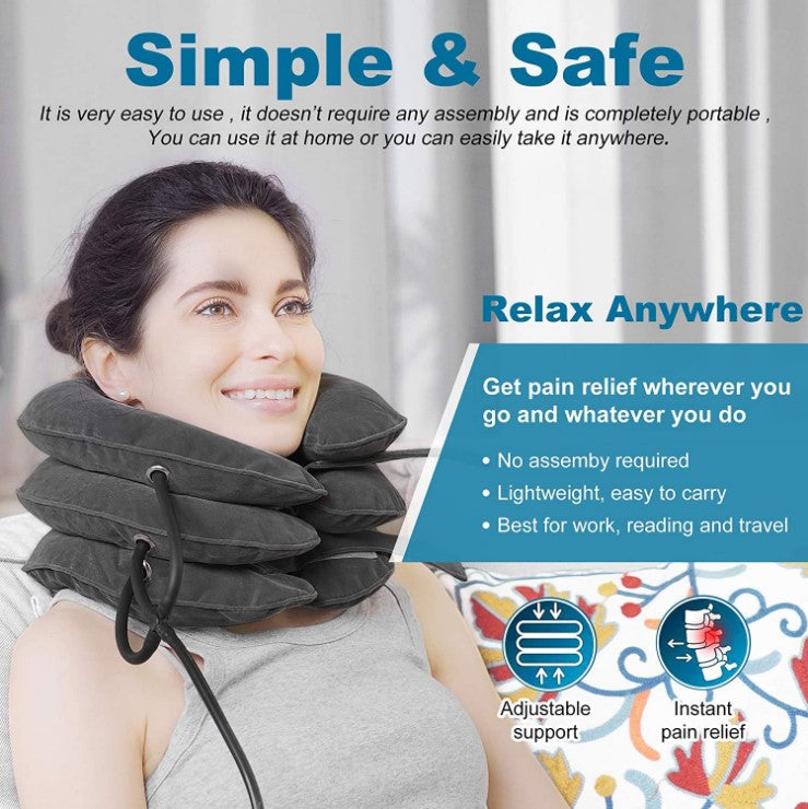 Cervical Traction Device Neck Support Inflatable Pillow_2